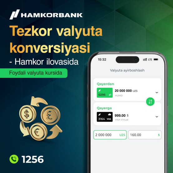 Hamkor ilovasida valyuta konversiyasi