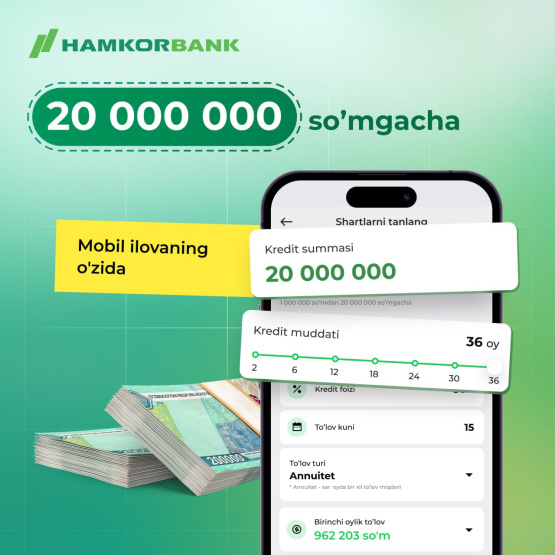 ONLAYN MIKROQARZ — garovsiz va kafilsiz!