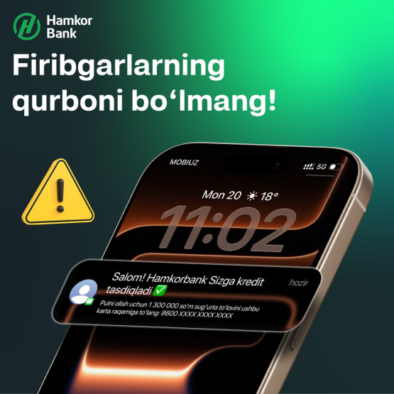 Hamkorbank nomidan firibgarlik holatlari ko‘paymoqda!