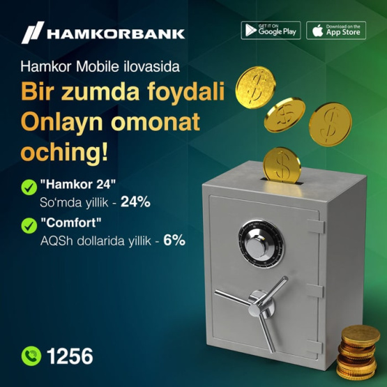 Hamkorbankdan foydali onlayn omonatlar