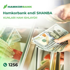 Hamkorbank работает теперь и по Субботам!
