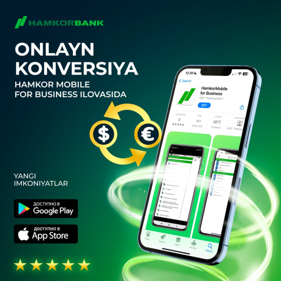 ONLAYN KONVERSIYA — Hamkor Mobile for business ilovasida!